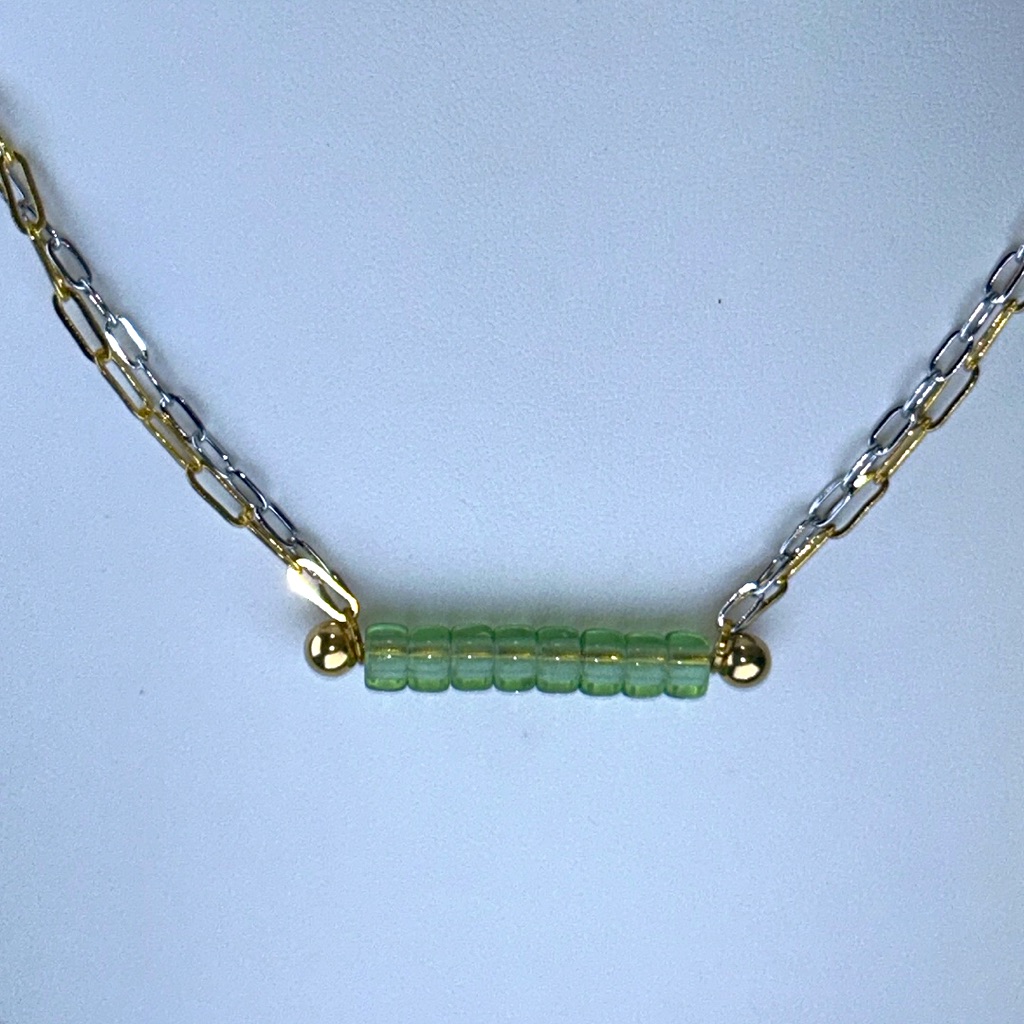 Customizable Stainless Steel Paperclip Chains Barbell Removable Beads Necklace